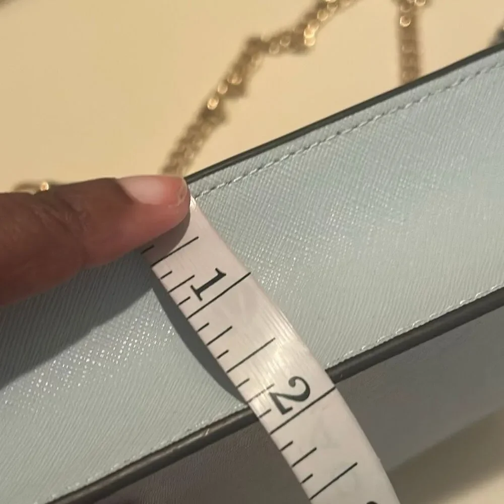 Tory Burch Emerson Colorblock Mini Shoulder Bag Green Light Blue Coastal NWT